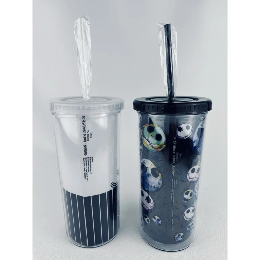 Nightmare Before Christmas Jack Skellington Travel Tumbler Cup 20 Oz Lot Of 2